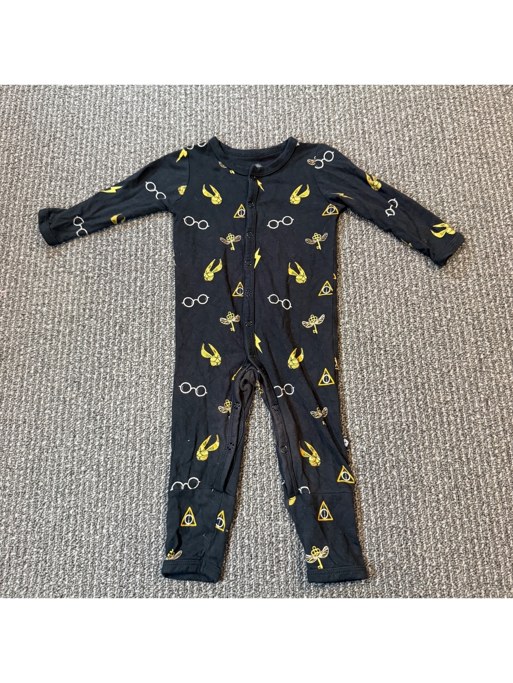 Kyte Baby Harry Potter Midnight Icon Bamboo Baby Rompers 3-6 Months